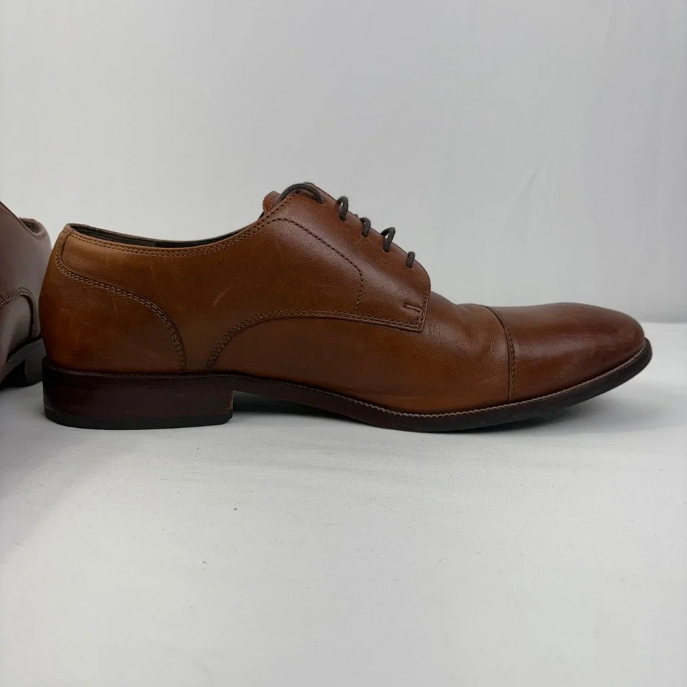 Cole Haan Mens Benton Cap Toe British Tan Leather Derby Oxford Shoes Size 11 M